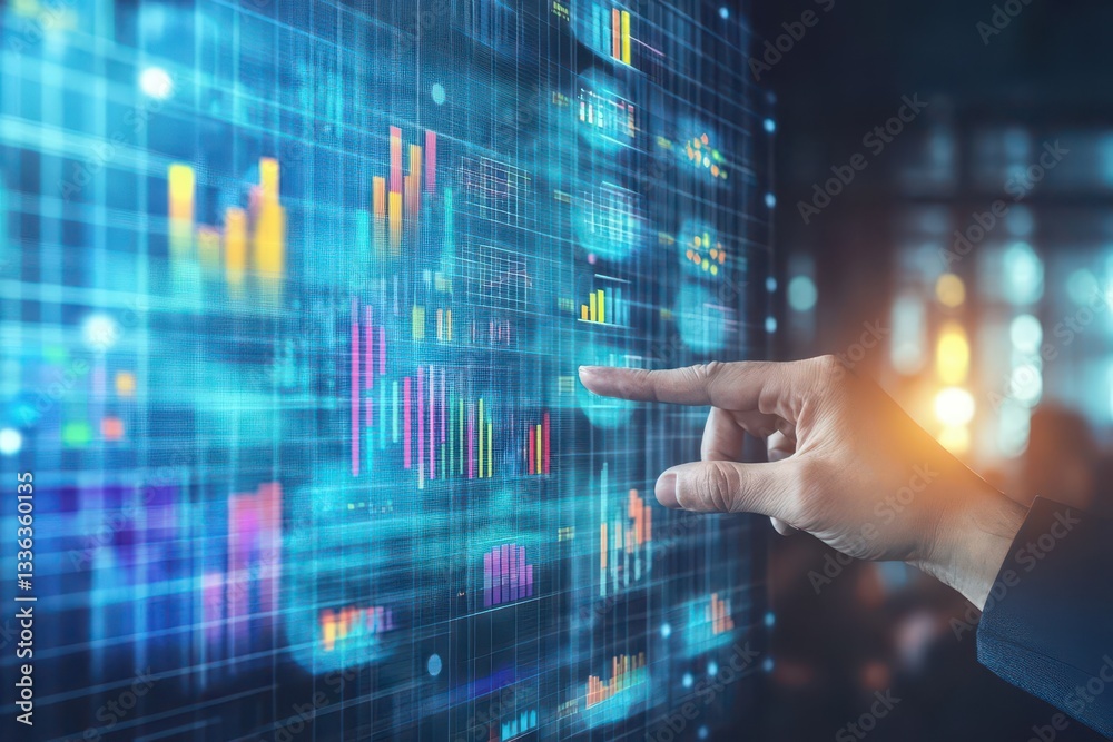 Aufkleber a professional speaker presents data insights to an engaged audience, showcasing graphs and charts i