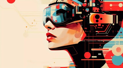 A sleek cybernetic woman with robotic features and a cyberpunk aesthetic, embodying the future of artificial intelligence in a sci-fi book illustration style.