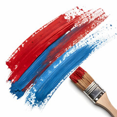 red blue grunge brush-strokes oil paint
