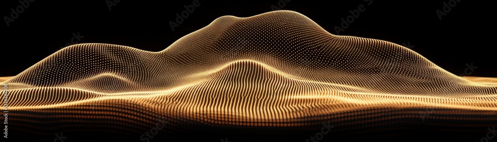 Aufkleber abstract gold particle landscape with several undulating hills and valleys
