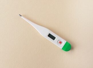 Electronic thermometer show temperature at home.