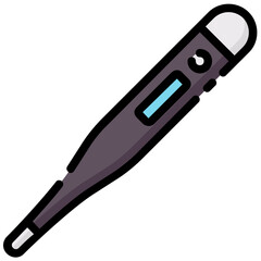 Fototapeta premium thermometer vector filled outline icon