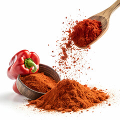 red paprika powder flying