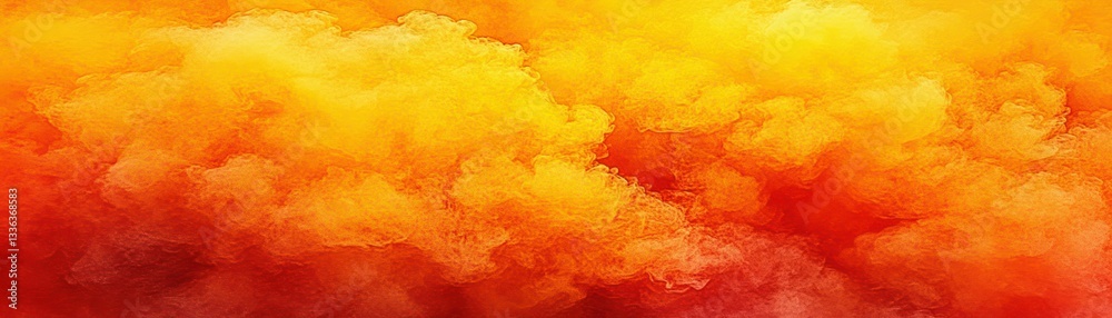 Poster Abstract rendering of warm colored clouds forming a background