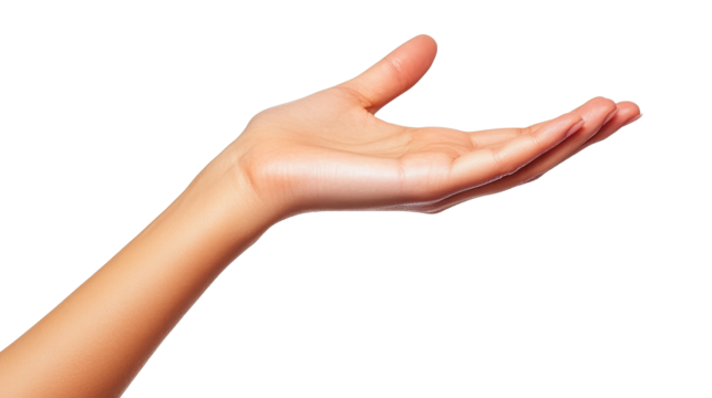 [Transparent Background PNG]Female Hand Offering Gesture - Powered by Adobe