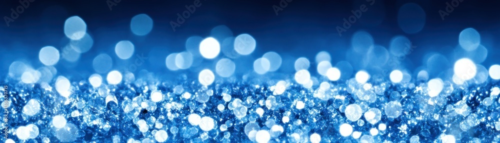 Poster blue abstract background features sparkling bright and blurred light effects