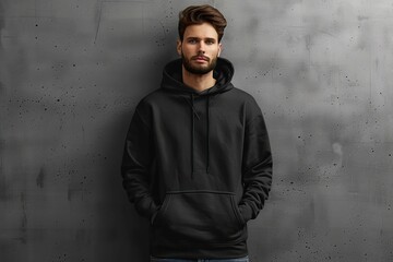 Man in Black Hoodie, Minimalist Fashion Photography