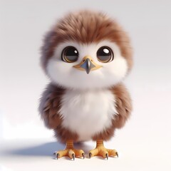 Fototapeta premium Adorable 3D-rendered baby eagle with big shiny eyes and small wings