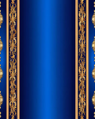 blue background, golden decoration, luxury wallpaper, elegant design, decorative pattern, ornate gold, royal style, vintage decor, classic wallpaper, artistic background, gold embellishment, symmetric