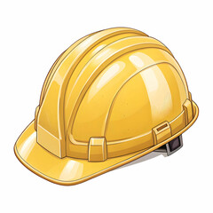 yellow safety construction helmet on white background