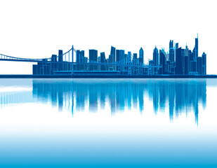 Obraz premium modern city panorama 3d illustration
