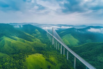 Obraz premium Aerial view of the cablestayed bridge in So Jos dos Campos