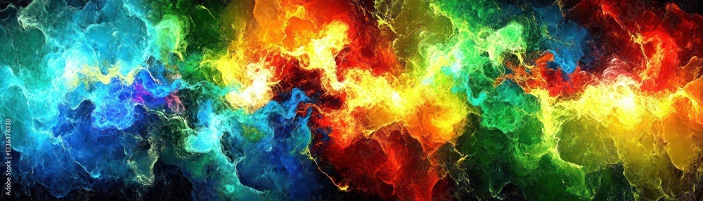Poster An abstract multicolored and vibrant representation of blended energy forms