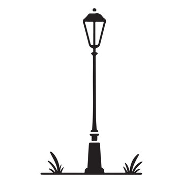 recommend clip art: Charming Black Street Lamp Silhouette Illustration For Urban Design