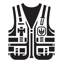 Construction Vest Vector Icon Safety Work Equipment Illustration Design