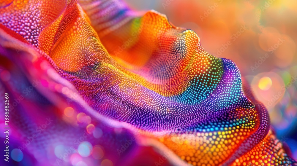 Poster A Vibrant Colorful Wave Pattern Covered in Tiny Dots