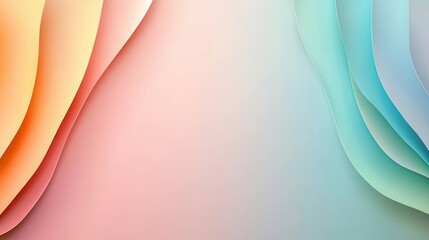 Sleek Tropical Gradient Borders Design with Soft Waves and Modern Aesthetic for Background or Overlay Use