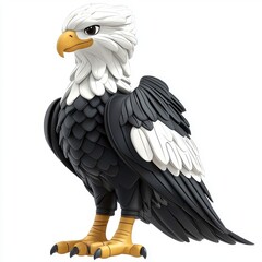 Obraz premium Cartoon Character of Majestic Eagle with Detailed Feather Design and Expressive Eyes