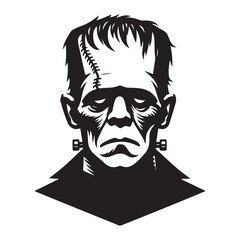 Frankenstein Silhouette Vector Illustration Classic Horror Character Art