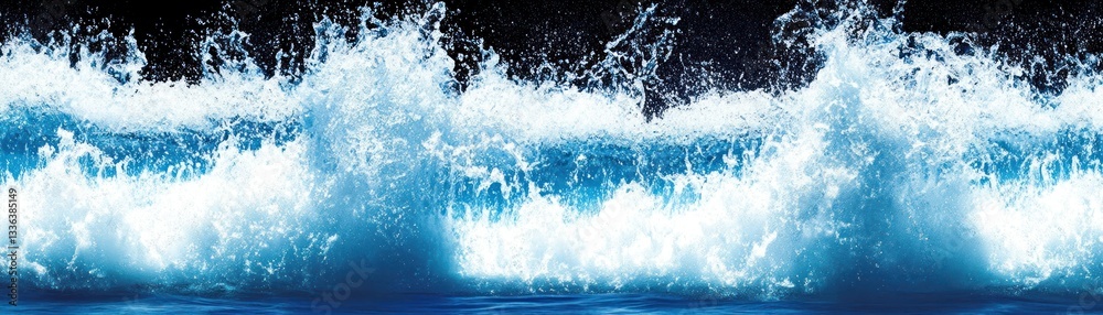 Aufkleber A beautiful panoramic view of splashing water creating waves