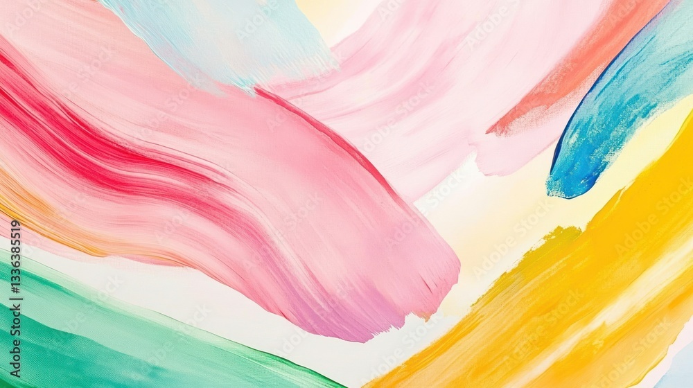Aufkleber colorful abstract brushstrokes create a vibrant and artistic composition on a canvas
