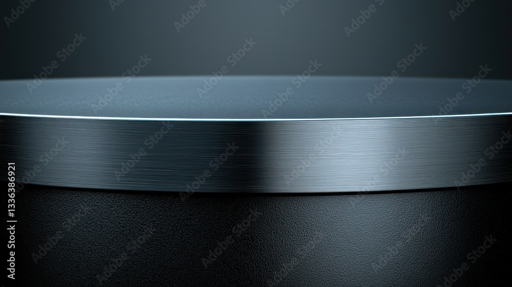 Poster A close up view of a circular metallic object