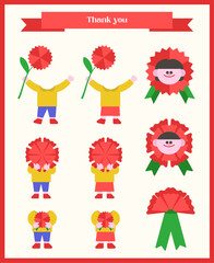 가정의달 카네이션과 어린이 얼굴