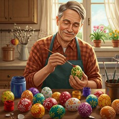Decorando huevos de Pascua