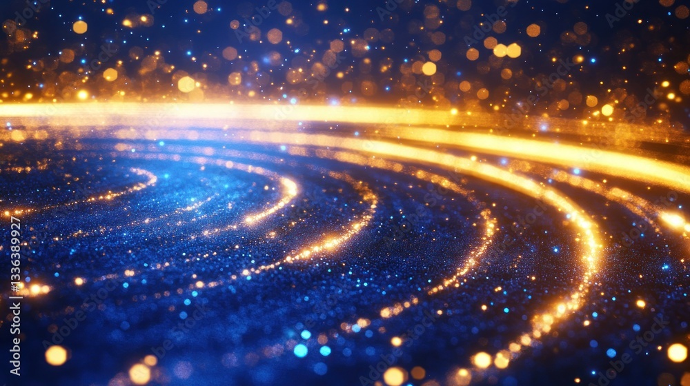 Poster Abstract image of glowing particles in a dark space