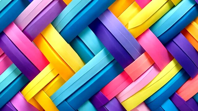 Colorful woven stripes background, vibrant texture design, website header