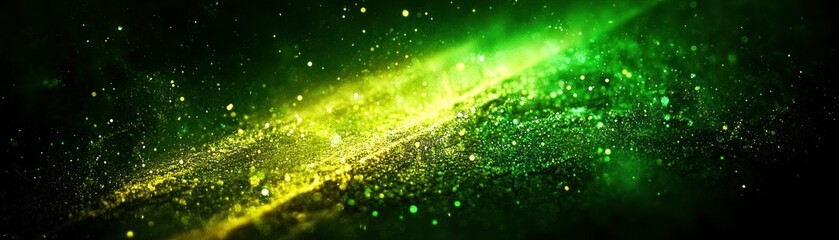 Abstract image showing bright green and yellow cosmic formations