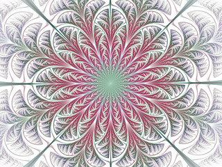 Mandala pattern, floral circle decorative ornament.