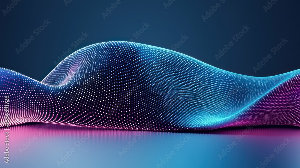 Poster An abstract representation of a wave created from dots