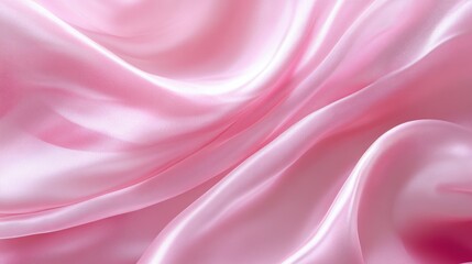 Obraz premium Soft flowing pink fabric draped in elegant and smooth waves
