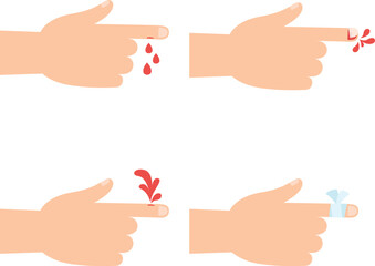 Set of injure hand illustration