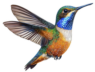 Fototapeta premium [Transparent Background PNG]Detailed Illustration of a Hummingbird in Flight