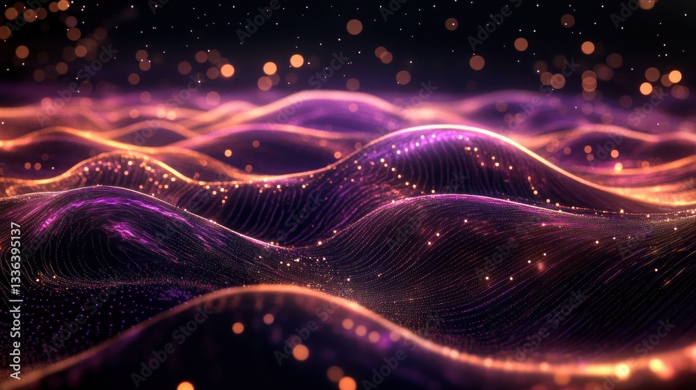 Poster Abstract Image Featuring Glowing Lines And Particle Effects
