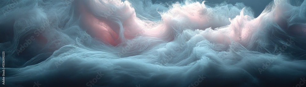 Poster Abstract image representing clouds with gradients and layers of color