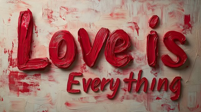 Love Is Everything Red Balloon Typography Graffiti Art