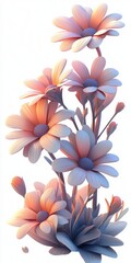 Fototapeta premium Delicate pastel flowers with soft petals and gentle hues showcasing floral beauty and artistic elegance in a serene composition