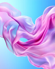 Fototapeta premium Flowing pastel pink and blue silk fabric