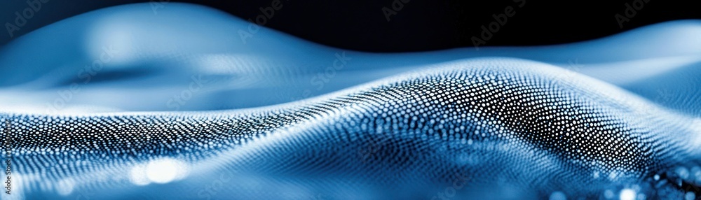 Aufkleber abstract wavy blue dotted background with blurry depth of field