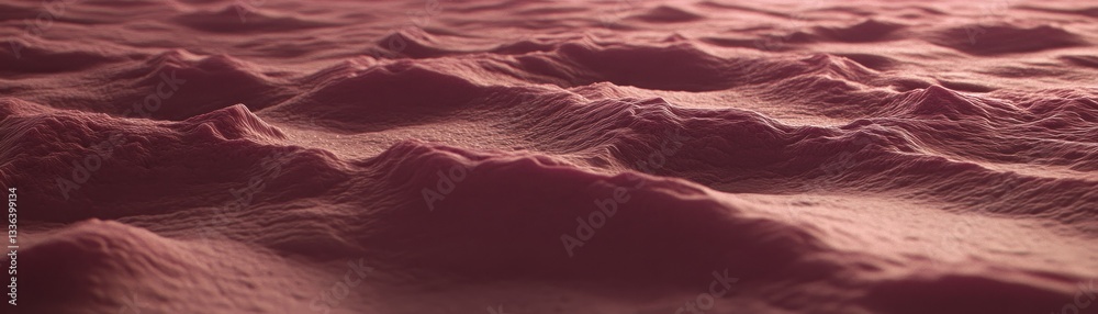 Poster A red rendered surface showing subtle rippling textures and varying heights