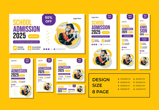 Modern Online Learning Platform Web Banner Template