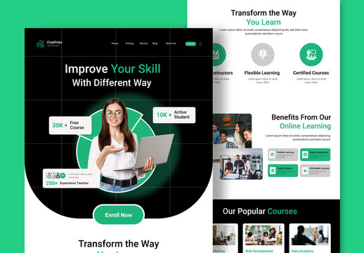 Online Learning Platform Landing Page Template