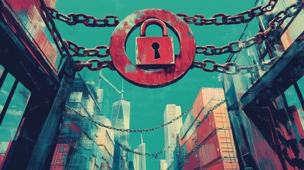 Obraz premium Visualizing global market dynamics worldwide gigapixel image digital art aerial view economic trends