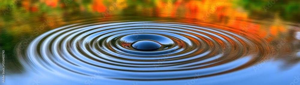 Poster a single drop of water creates concentric circles on a surface