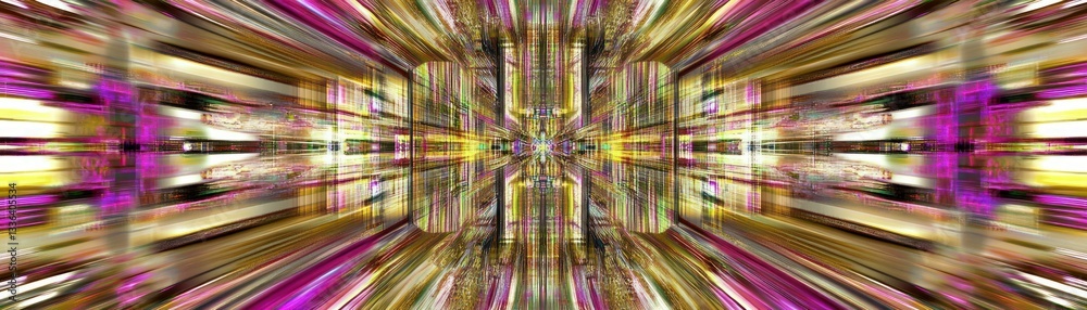 Poster Abstract image of a geometric pattern with vibrant colors and lines