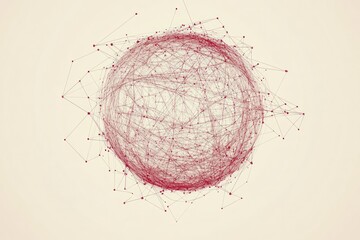 Abstract representation of a network sphere with intersecting lines