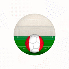 Naklejka premium Peru Flag Football Image for Sports Promotions, Peru Soccer Ball Ready for Kickoff.